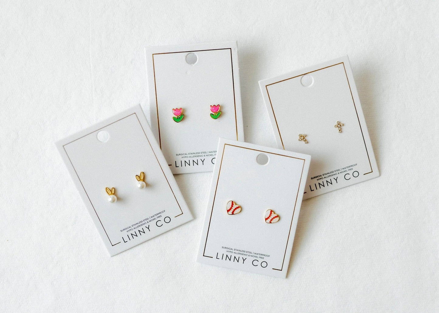 LINNY CO - Screwback Stud Earrings - Heidi Pearl Bunny