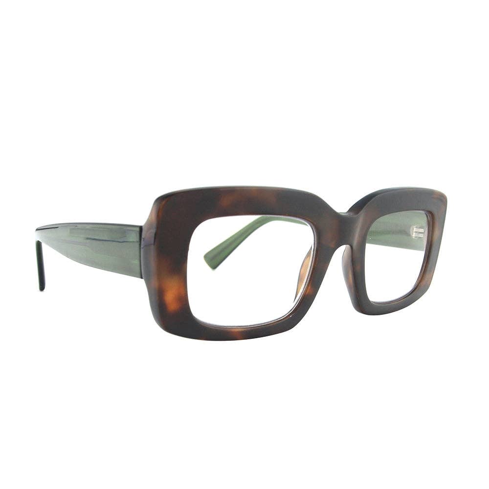 MARGO | Tortoise / Green | Blue Light Blocking: 1.25