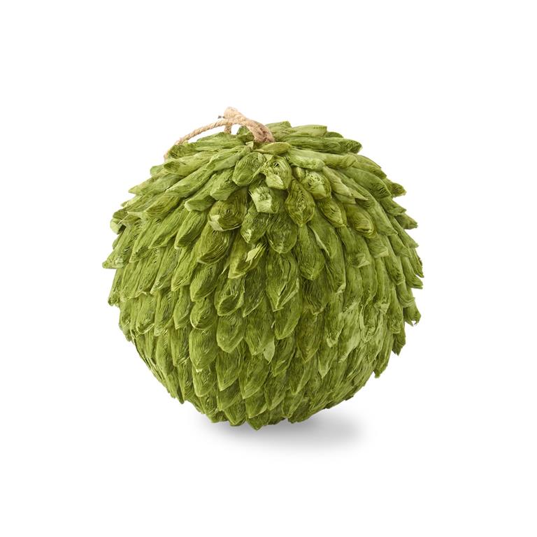 6 Inch Green Petal Leaf Ball Ornament