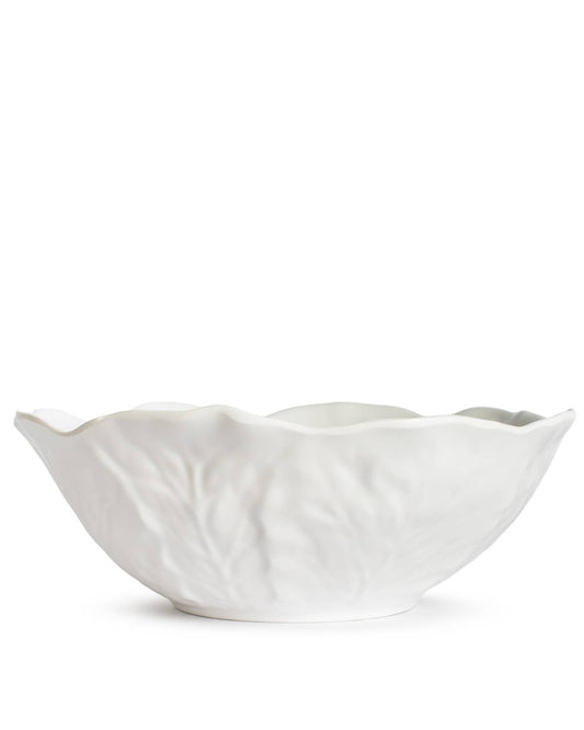 Cabbage Melamine Serving Bowl (White) 12.75x4.75