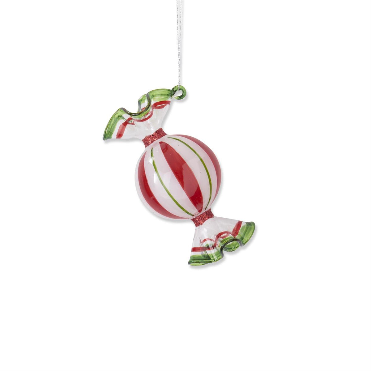 Assorted Red & Green Glass Candy Ornaments (3 Styles)