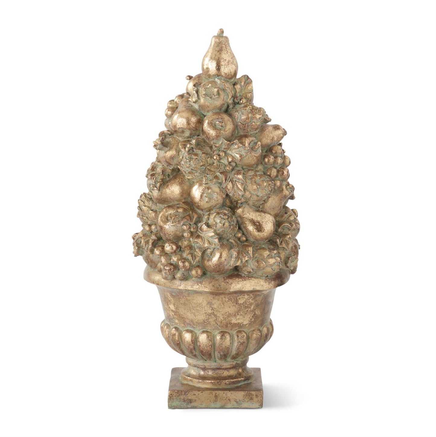 16.75 Inch Resin Bronze Fruit Topiary