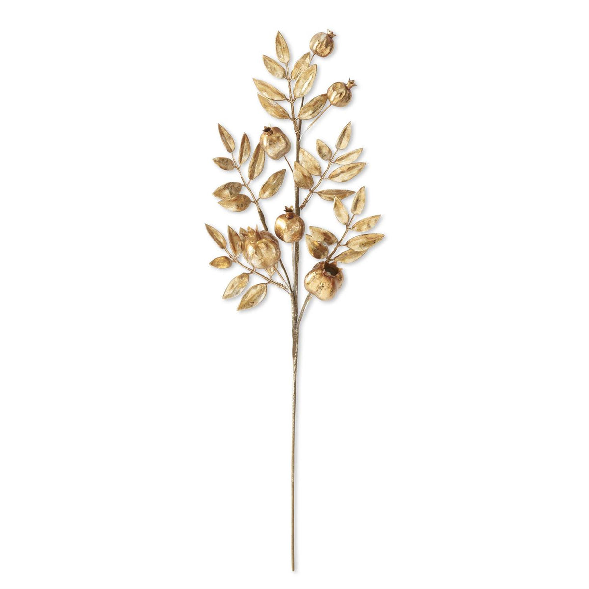 26 Inch Gold Leaf & Pomegranate Stem