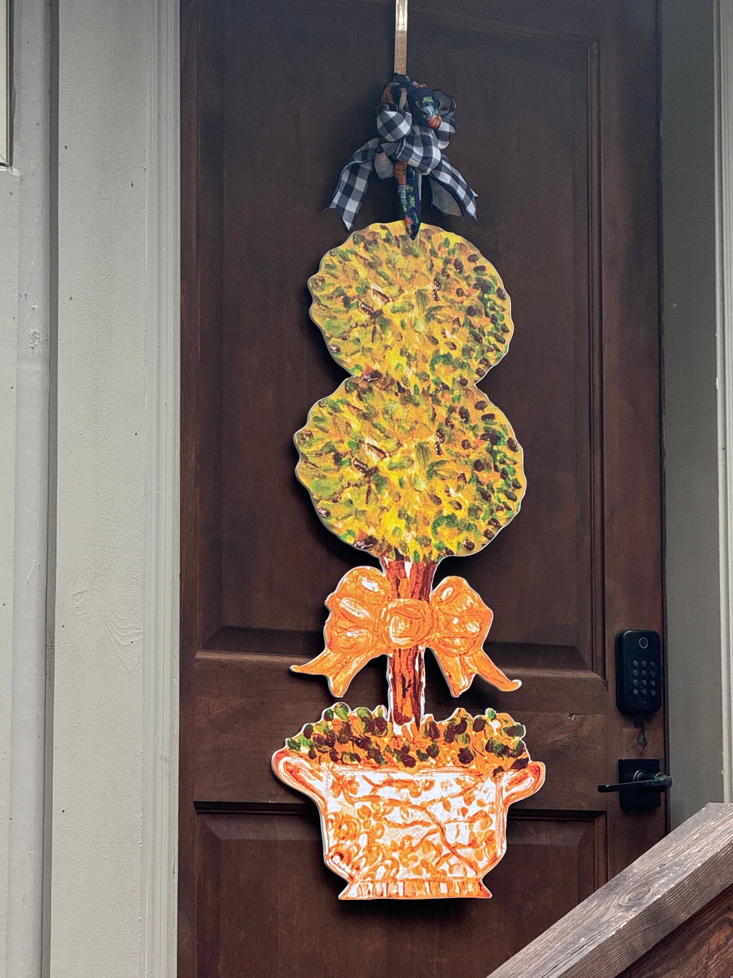 LARGE Designer Golden Hour Topiary Ginger Jar Door Hanger