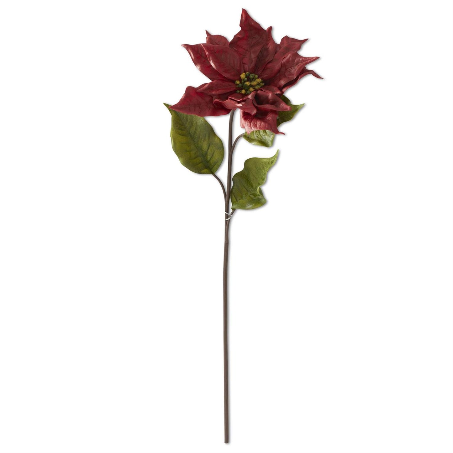 27 Inch Real Touch Burgundy Poinsettia Stem