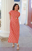 Cam Maxi Dress in Brandied Apricot & Ginger Blockprint