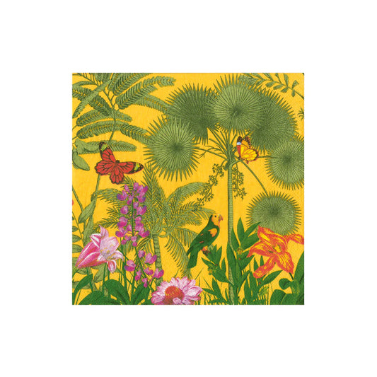 Caspari Cocktail Napkin/ Paradise Garden Canary