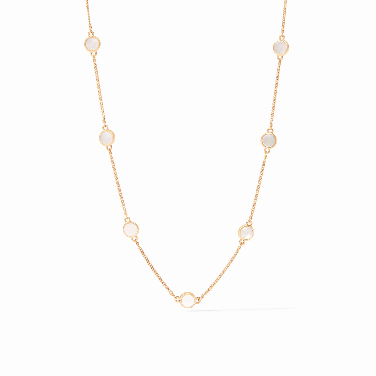 Julie Vos Valencia Delicate Station Necklace | Mother of Pearl