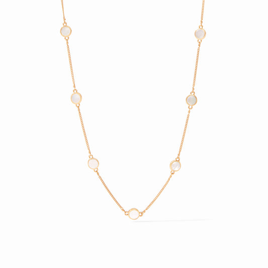 Julie Vos Valencia Delicate Station Necklace | Mother of Pearl