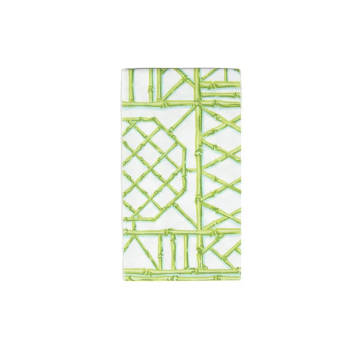 Caspari Dinner/Guest Napkins Bamboo Screen Moss Green