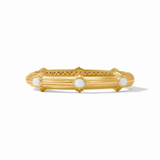 Julie Vos Portofino Stone Hinge Bangle White Jade
