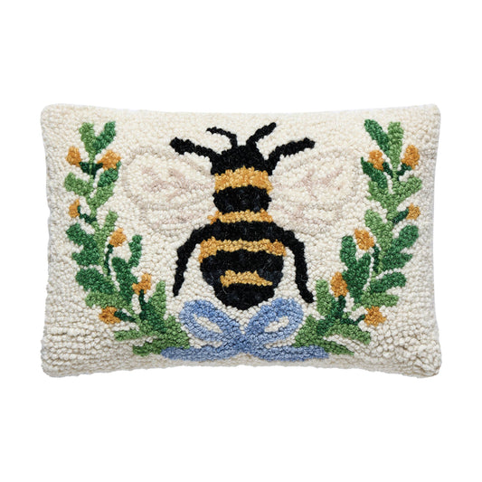 Bee In A Wreath Hook Pillow