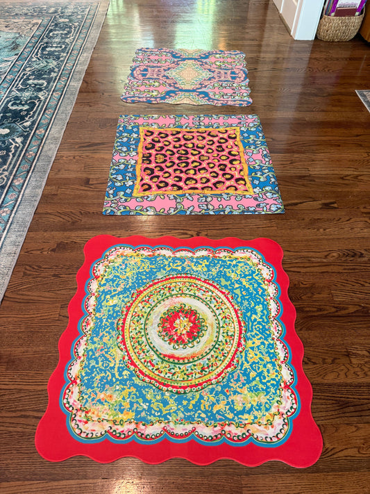 LARGE Designer Scalloped Border Chi Chi Mahjong Mat