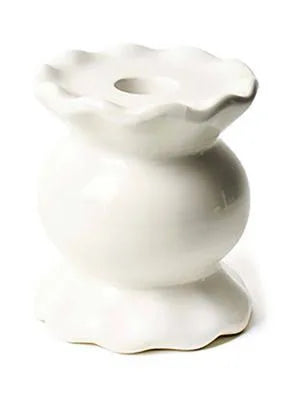 Coton Colors Signature White Products Signature White Small Ruffle Knobbed Candle Holder