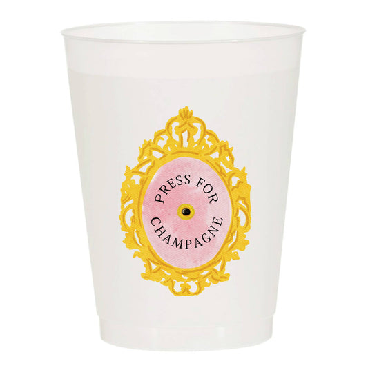 Sip Hip Hooray - Press for Champagne Frosted Cups: Pack of 10