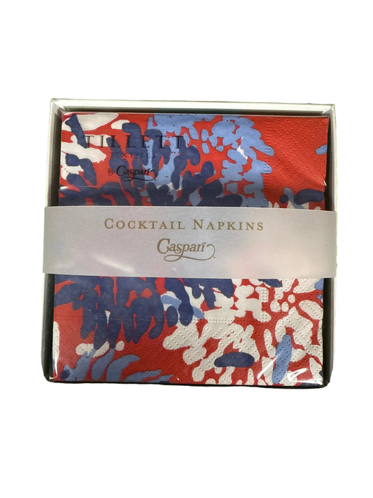 Chrysanthemum Red/White/Blue Cocktail Napkin