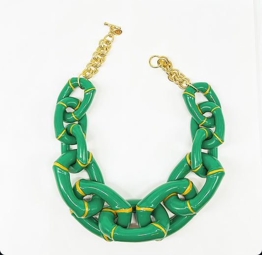 Michelle Bamboo Link Necklace