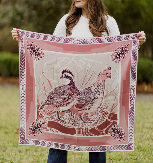 Austin Williams Dusty Rose Quail Pair Scarf