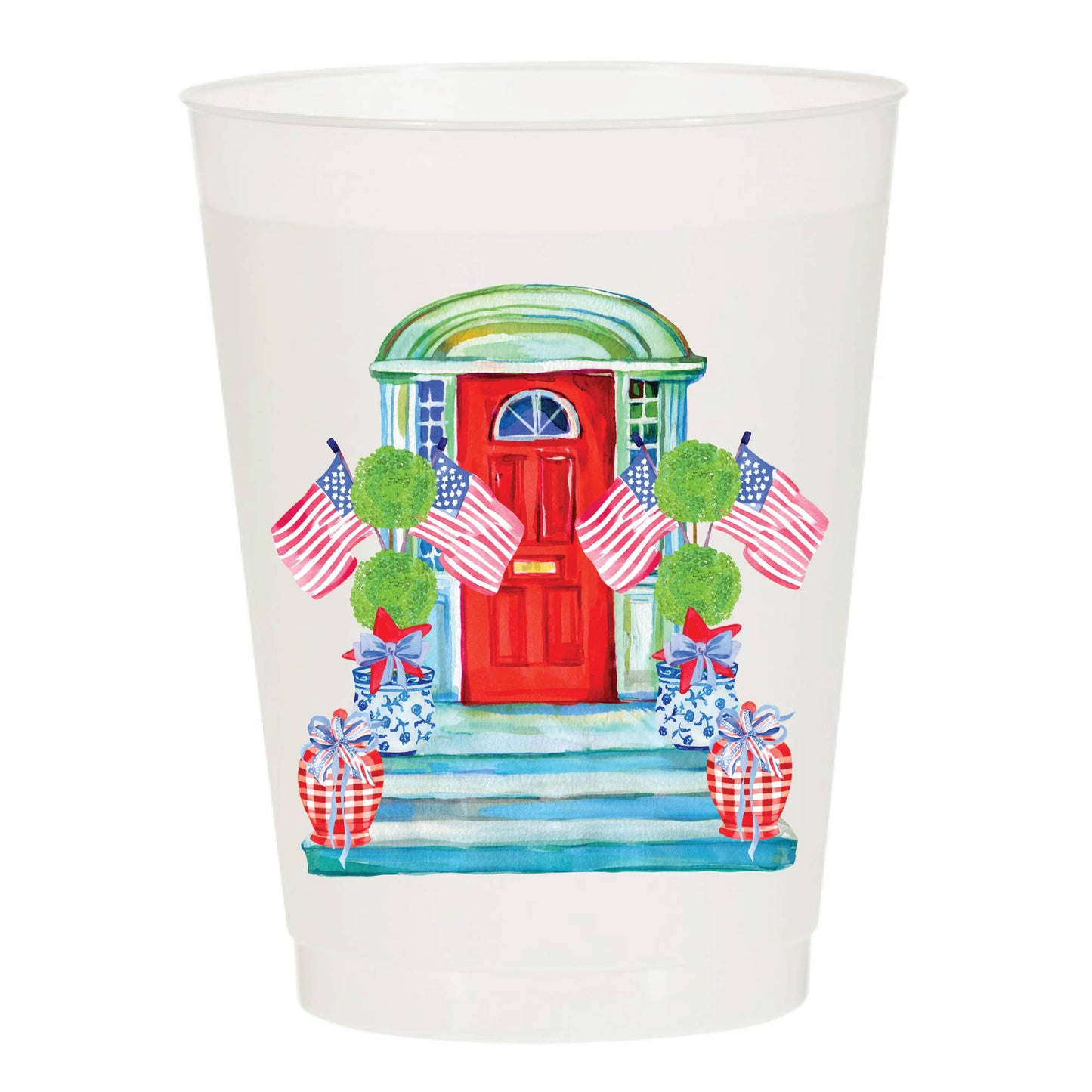 Sip Hip Hooray - Patriotic Front Porch-Frosted-Patriotic: Pack of 10