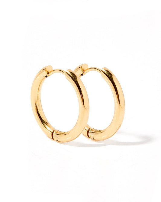 LINNY CO - Huggie Earrings - Scarlett Hoop Gold 14mm