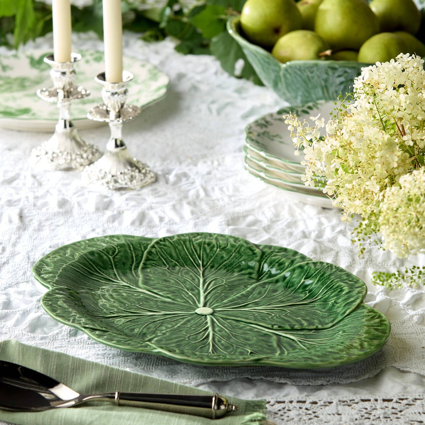 Certified International - Le Jardin Cabbage 3-D Oval Platter 17in x 12.5in