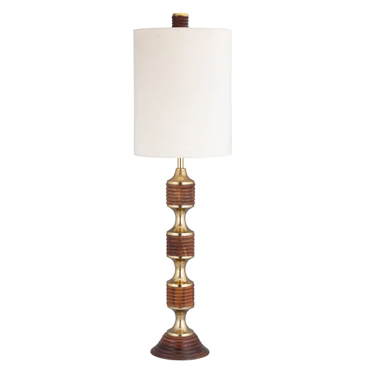 51” Theodore Wood & Aluminum Table Lamp