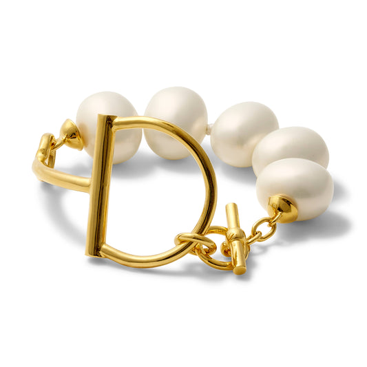 Catherine Canino: Horse Bit + Pebble Pearl Bracelet