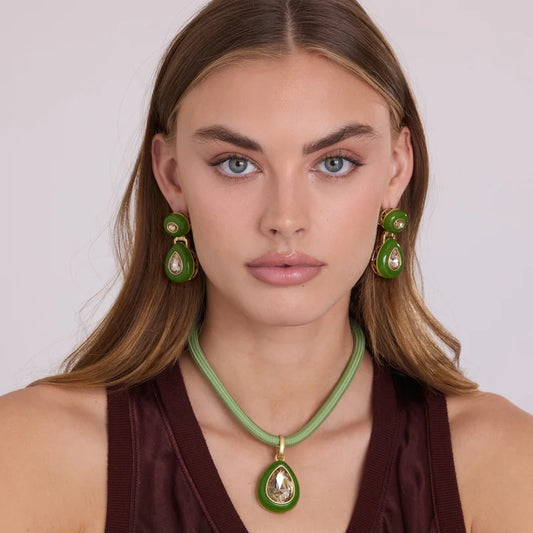 Lena Green Resin Earrings