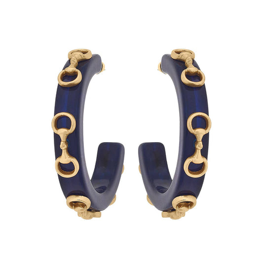 Sutton Horsebit Resin Hoop Earrings