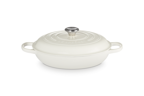 Le Creuset 3.5 qt Round Braiser Blanc Shiny White