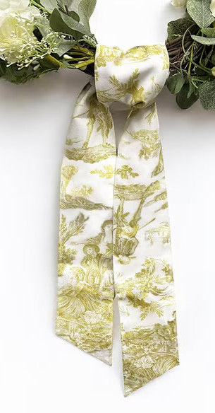 Canvas Toile Lime & White Sash