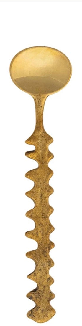 Brass Spoon with Shaped Handle, 3 Styles