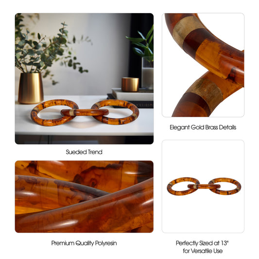 13” Tortoise Chain with Brass Decor