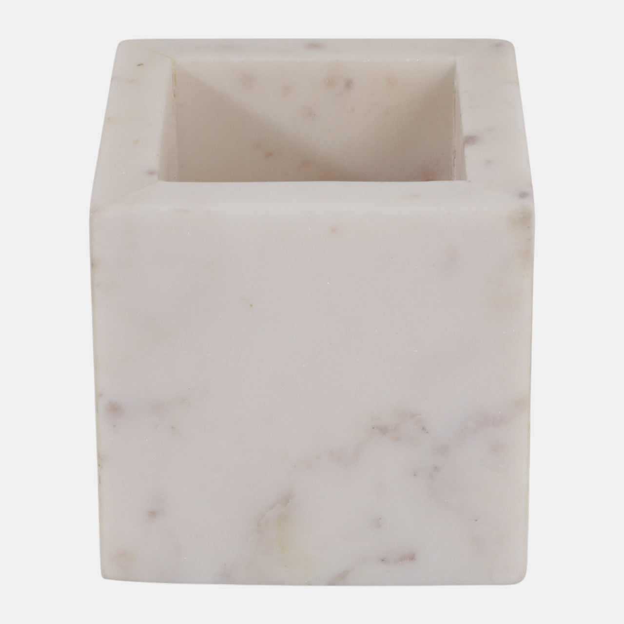 4” Marble White Pencil Cup