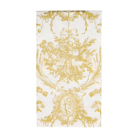 Caspari Dinner/Guest Napkins Romantic Toile Gold