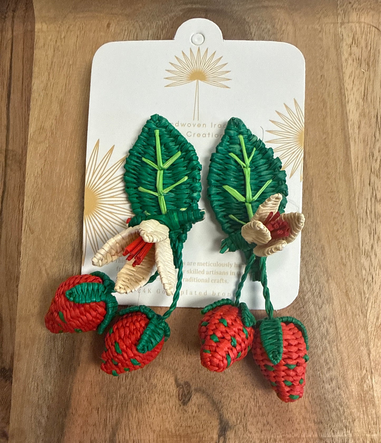 Handwoven Palm Leaf Mini Earrings