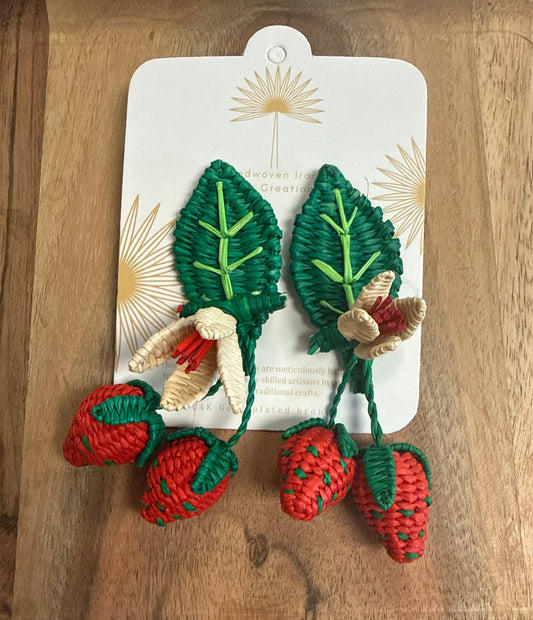 Handwoven Palm Leaf Mini Earrings