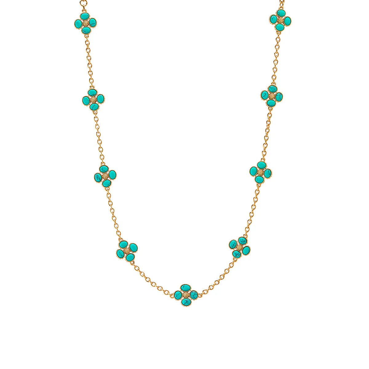 Berry Clover Double Sided Necklace (16”+ 2” Turquoise)