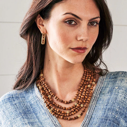 EARTH GODDESS
Beads 5-Strand Necklace, Teak