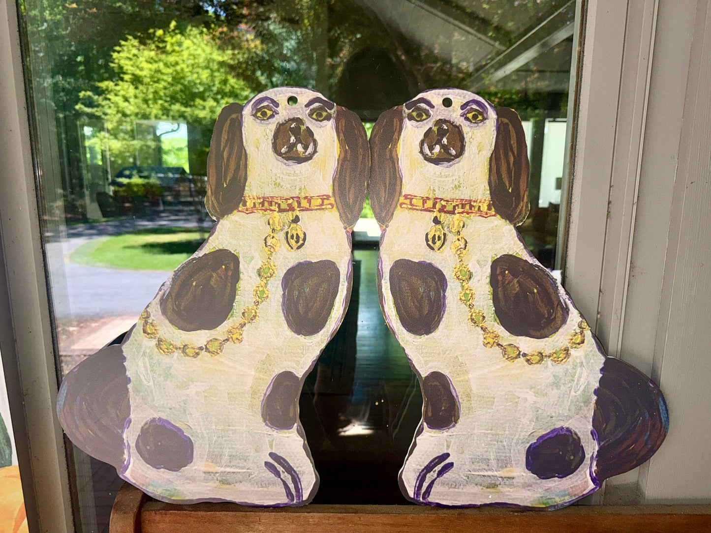 Pair of Designer Staffie Dog Door Hangers 