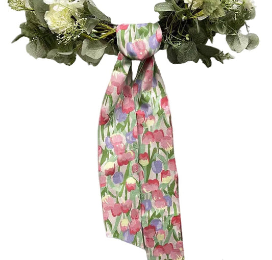 Poplin Pink/Lavender Watercolor Tulip Sash