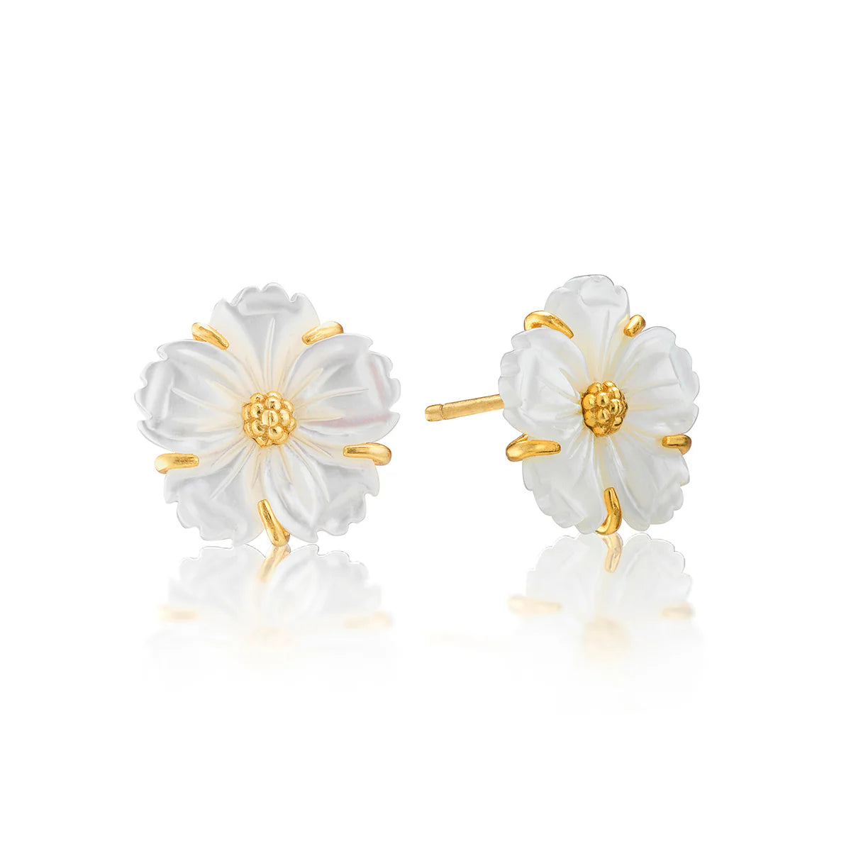 Mermaid Garden Petite Stud Earrings-MOP