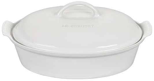 Le Creuset Oval Dish with Lid Blanc Shiny White