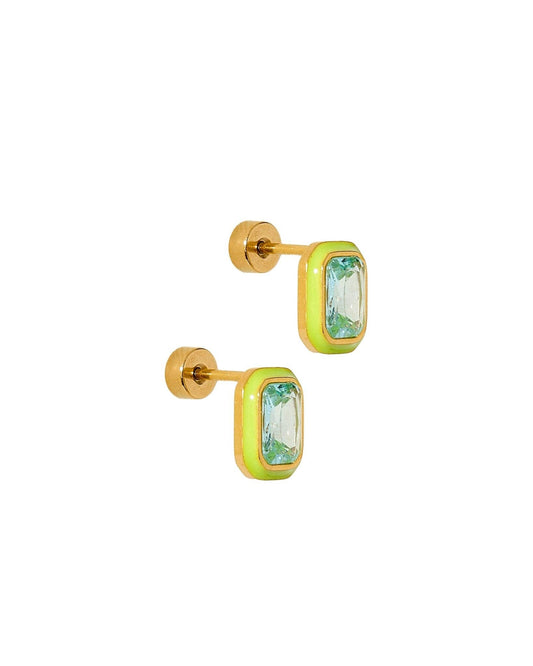 LINNY CO - Screwback Stud Earrings - Whitney Lime Zest