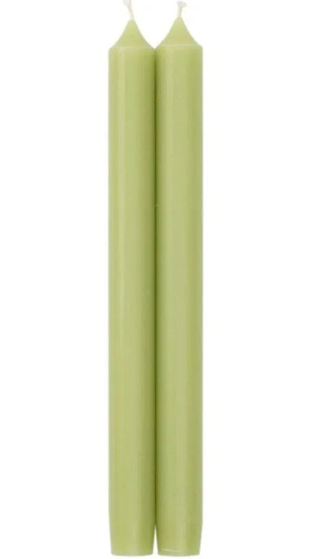 Caspari Crown Candles | 2 Pack 10” Moss Green