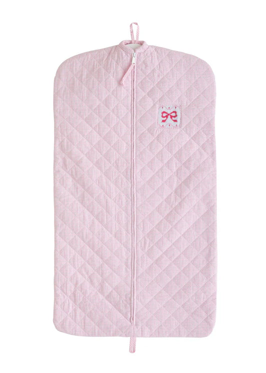 Little English Kids Travel Pink Bow Quilted Garment Bag