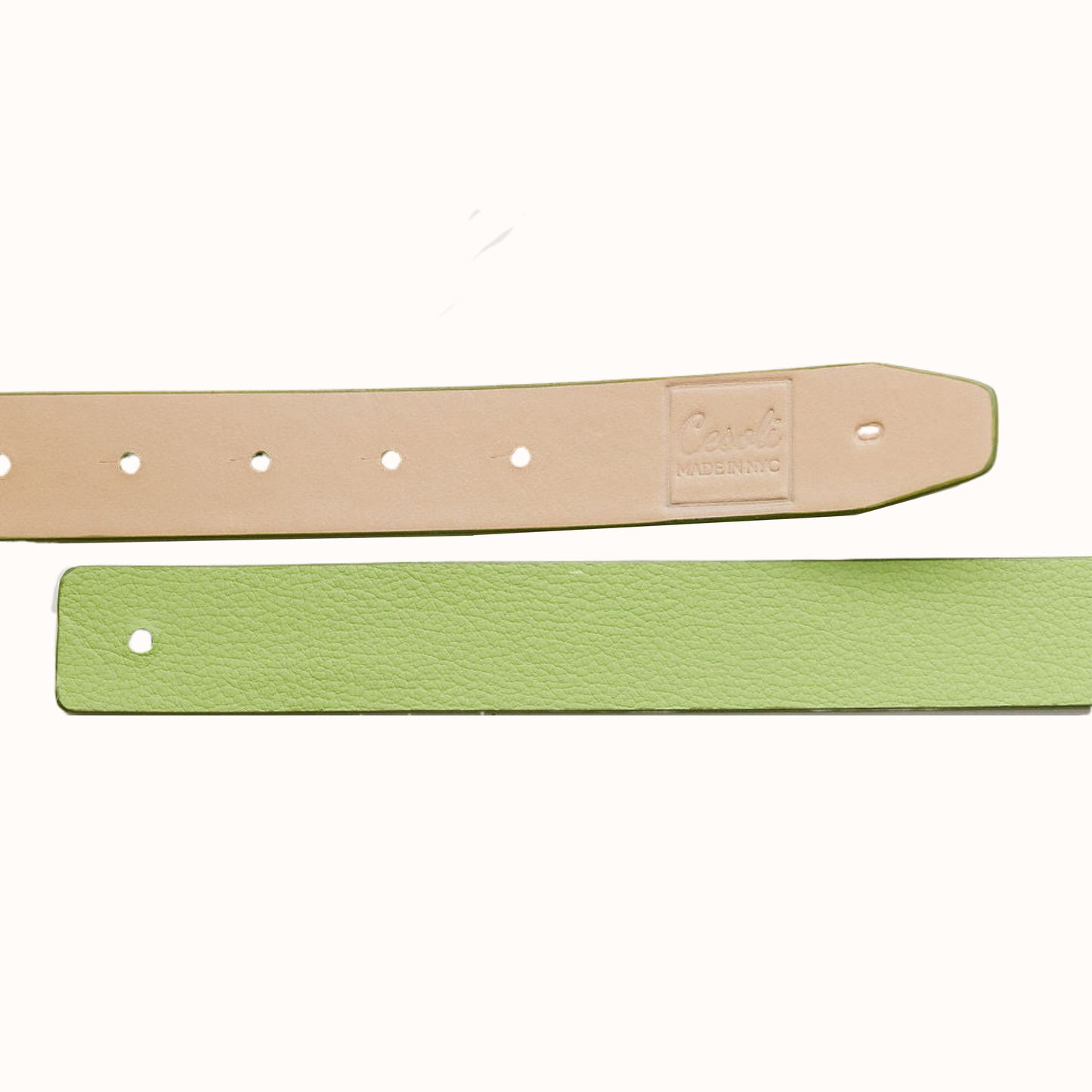 Chartreuse-or-Dare & Honey Reversible Leather Belt-Cesoli