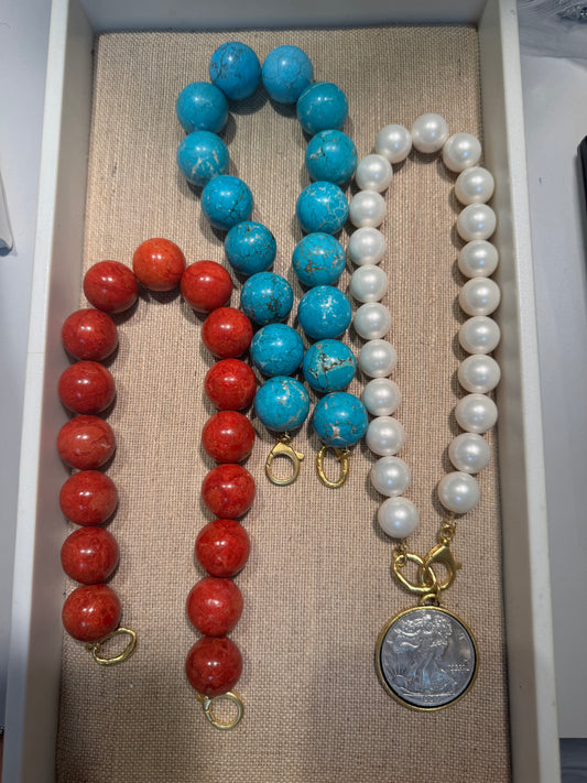 Beaded Coin Necklace