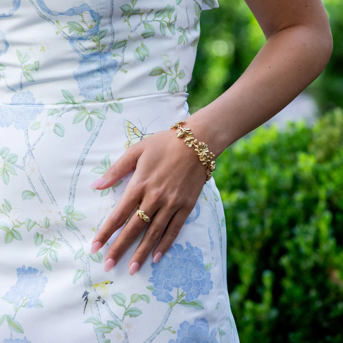 Meadow Bouquet Link Bracelet Gold (7”+2”)