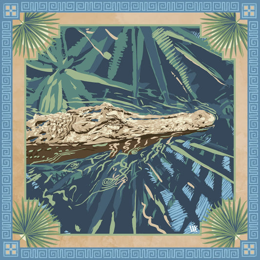 Austin Williams Blue Ocmulgee Alligator Scarf